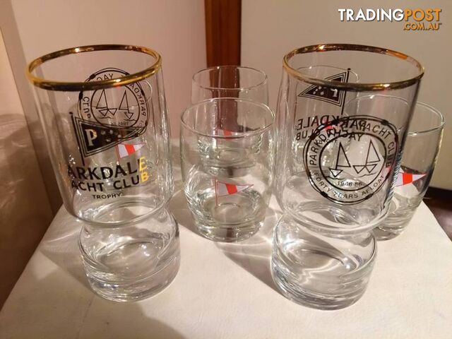 PARKDALE YACHT CLUB 40 YEARS AFLOAT DRINKING GLASSES
