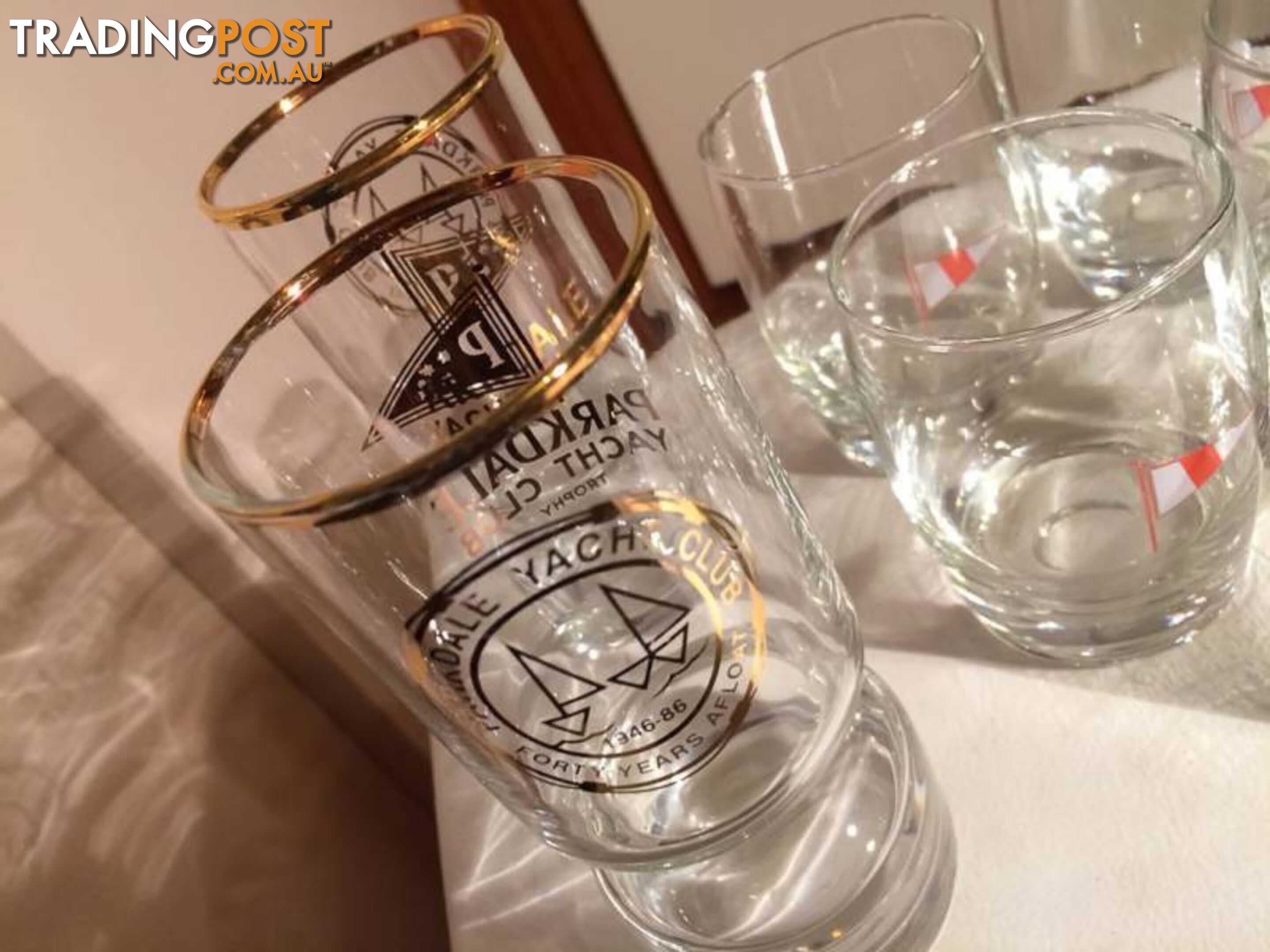 PARKDALE YACHT CLUB 40 YEARS AFLOAT DRINKING GLASSES