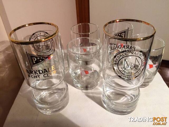 PARKDALE YACHT CLUB 40 YEARS AFLOAT DRINKING GLASSES