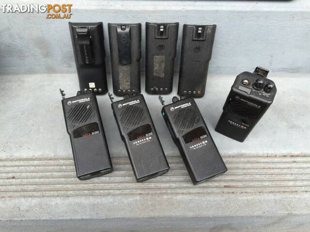 4 X MTX 638 Motorolla radios,4 x spare batteries & charger board