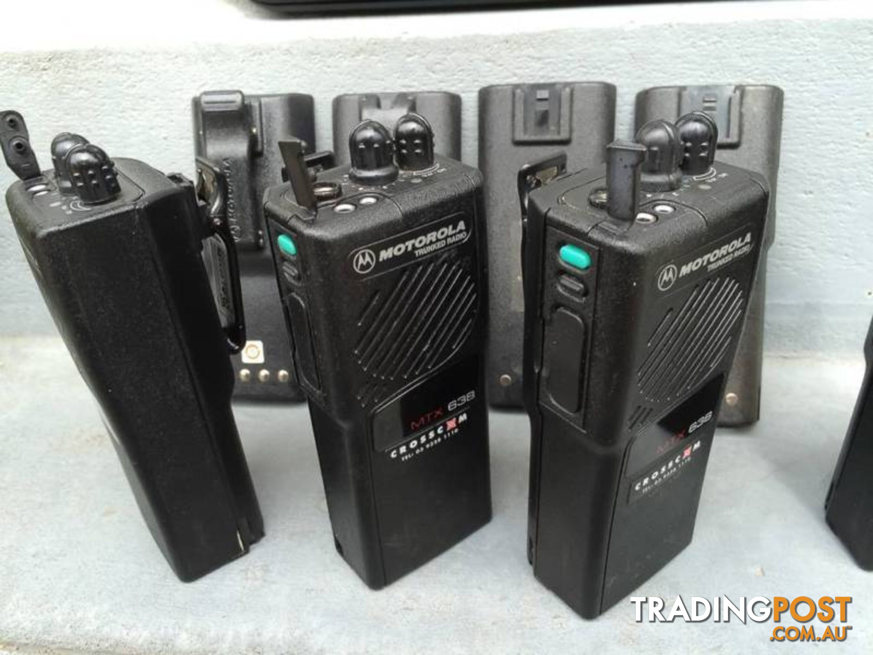 4 X MTX 638 Motorolla radios,4 x spare batteries & charger board