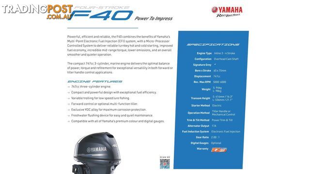 Polycraft 410 Challenger Open + Yamaha F40hp 4-Stroke - PACK 1 FOR SALE - photo 4 of 14
