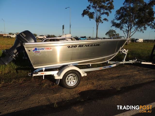 Quintrex 420 Renegade TS(Tiller Steer) + Yamaha F40hp 4-Stroke - Pack 1 for sale online prices