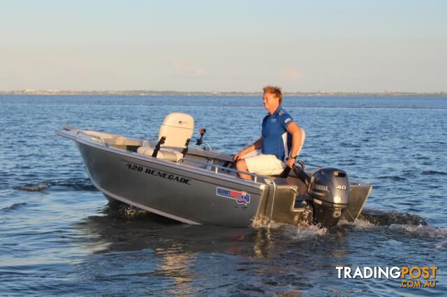 Quintrex 420 Renegade TS(Tiller Steer) + Yamaha F40hp 4-Stroke - Pack 1 for sale online prices