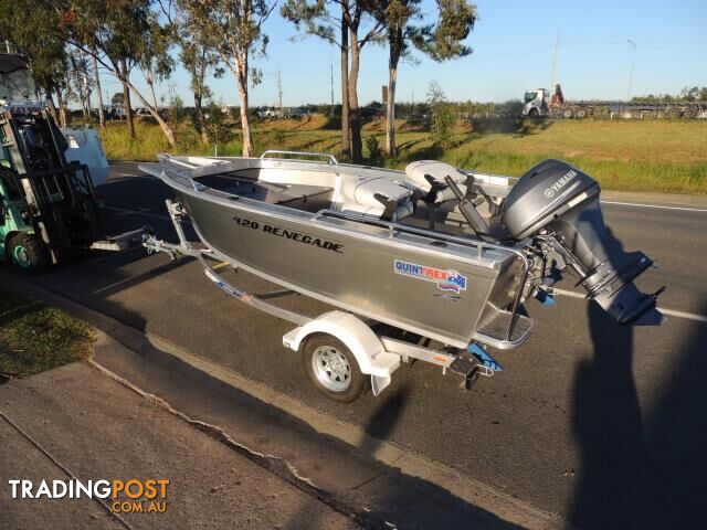 Quintrex 420 Renegade TS(Tiller Steer) + Yamaha F40hp 4-Stroke - Pack 1 for sale online prices