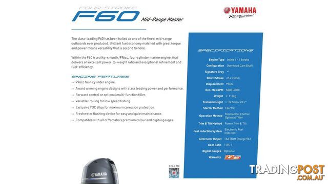 Quintrex 440 Renegade TS(Tiller Steer) + Yamaha F60hp 4-Stroke - Pack 2 for sale online prices