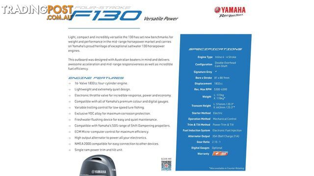 Yellowfin 5800 Centre Cabin + Yamaha F130hp 4-Stroke - Pack 2 for sale online prices