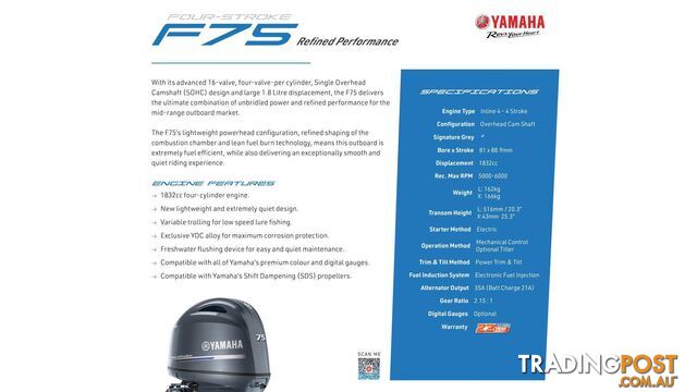 Polycraft 480 Brumby Front Runner + Yamaha F75hp 4-Stroke - PACK 2 FOR SALE - photo 4 of 8