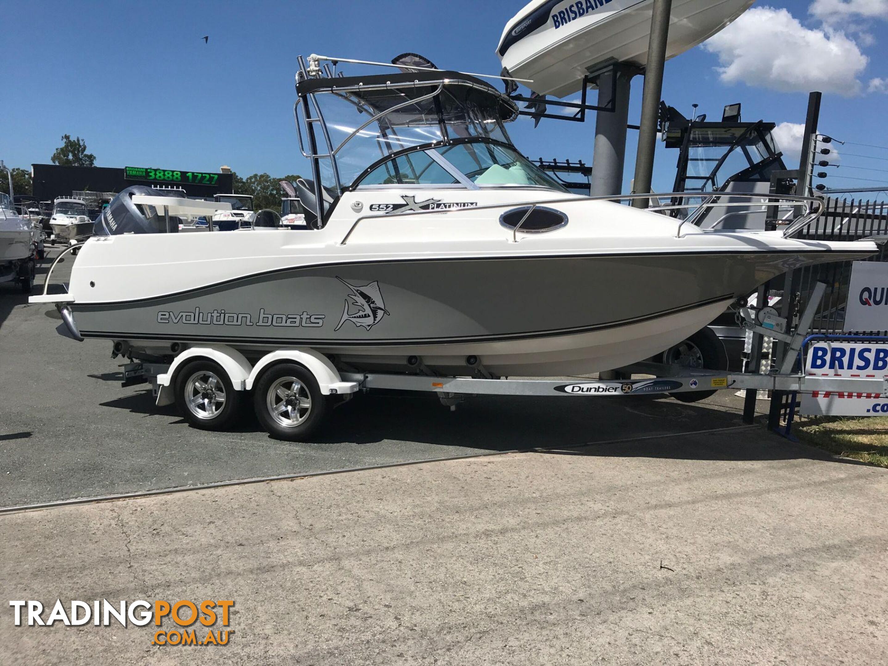 NEW 2024 EVOLUTION 552 PLATINUM FITTED WITH A YAMAHA HELM MASTER XA F150 FOURSTROKE