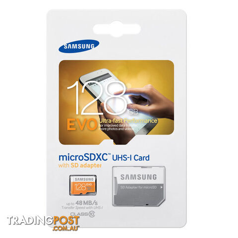 Samsung 128GB EVO Micro SDXC up to 48MB/s with Adapter (MB-MP128DA/AM)