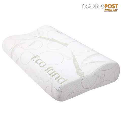 Set of 2 Bamboo Fabric Cover Contour Memory Foam Pillow 50 x 30 cm