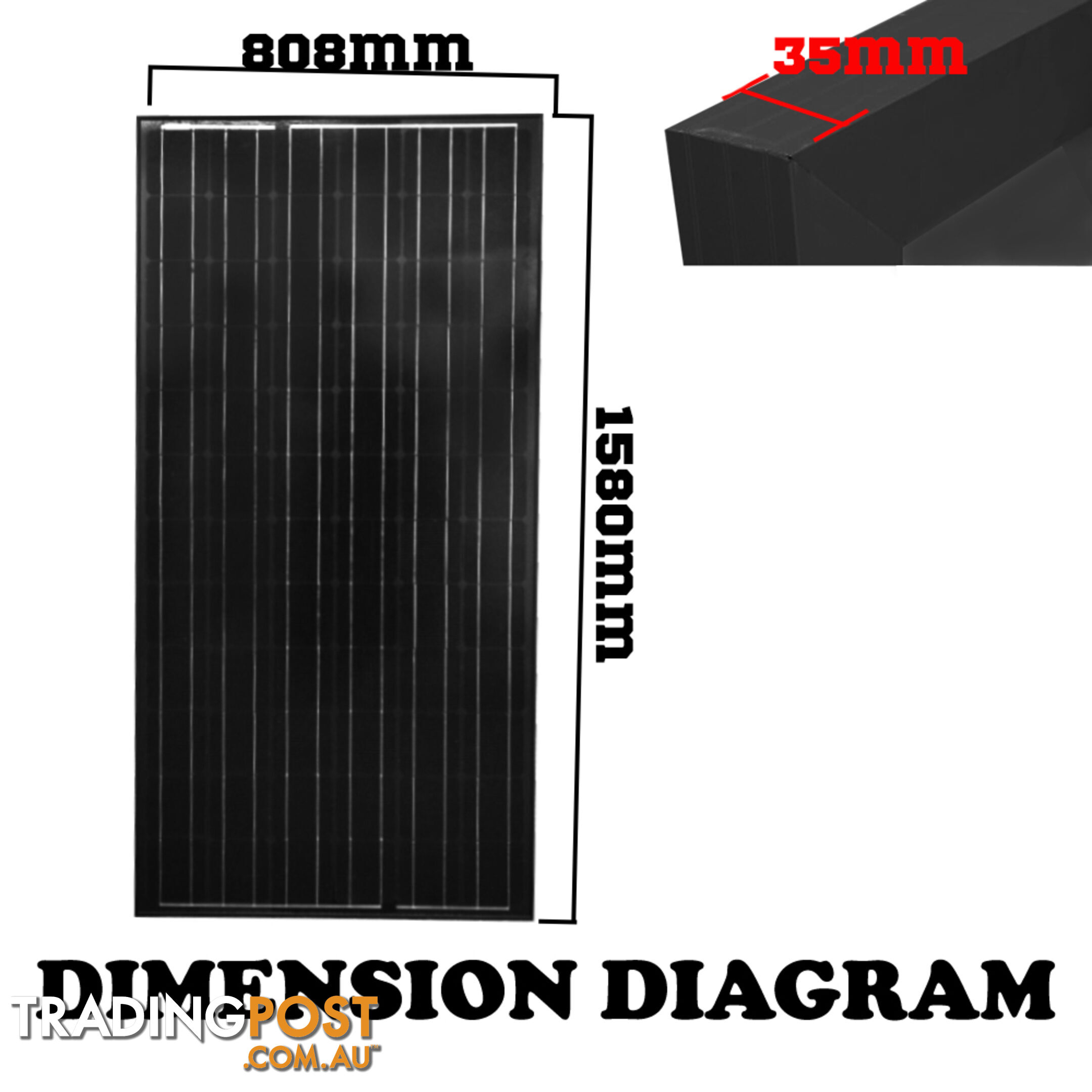 12V 220W Black Solar Panel Kit Caravan Camping Power Battery Charging