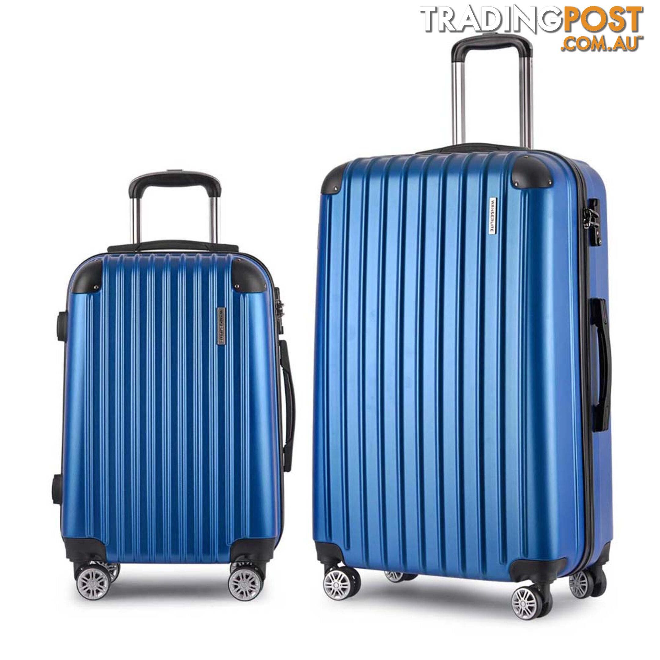 Set of 2 Hard Shell Travel Luggage with TSA Lock - Blue