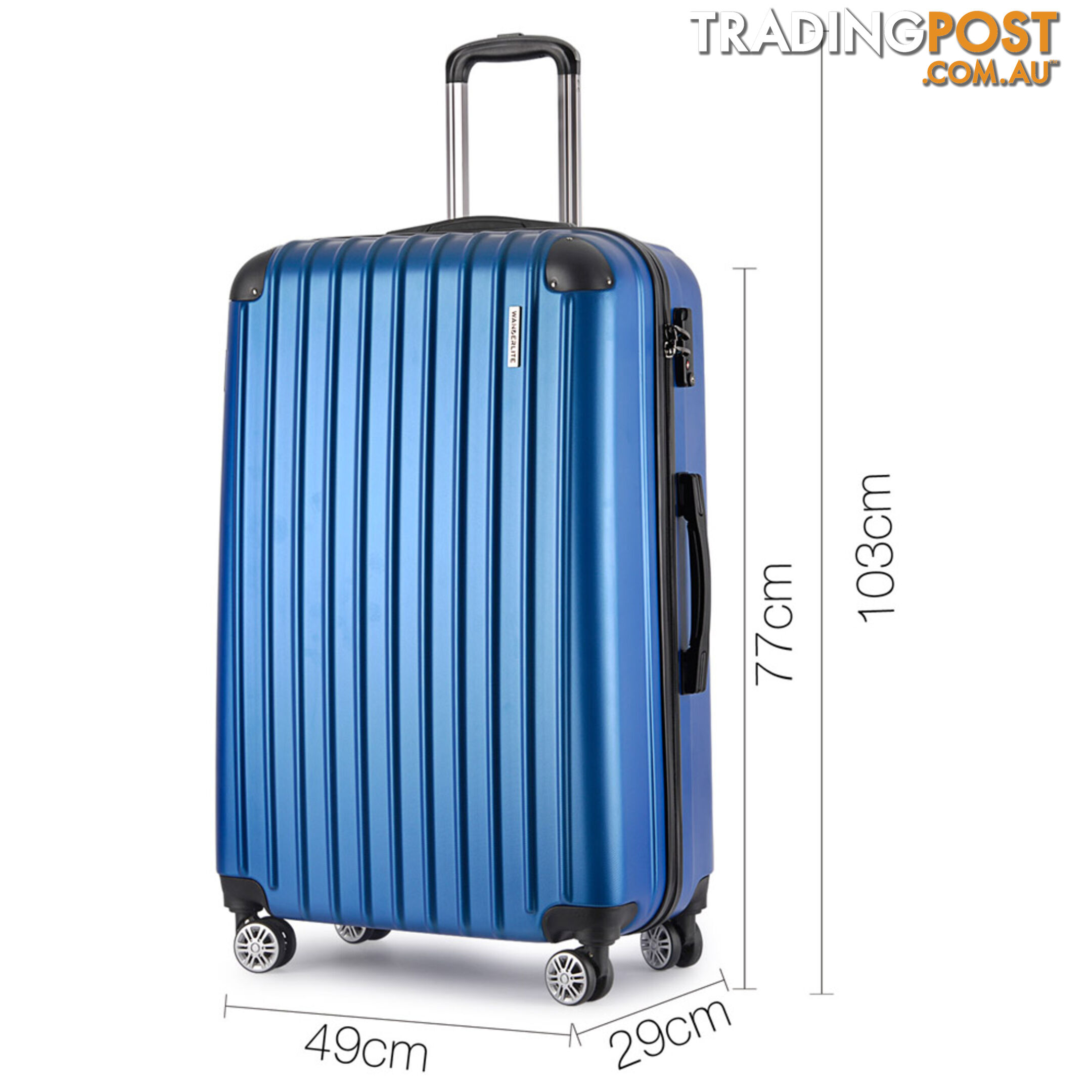 Set of 2 Hard Shell Travel Luggage with TSA Lock - Blue