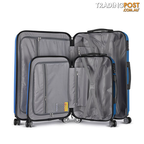 Set of 2 Hard Shell Travel Luggage with TSA Lock - Blue