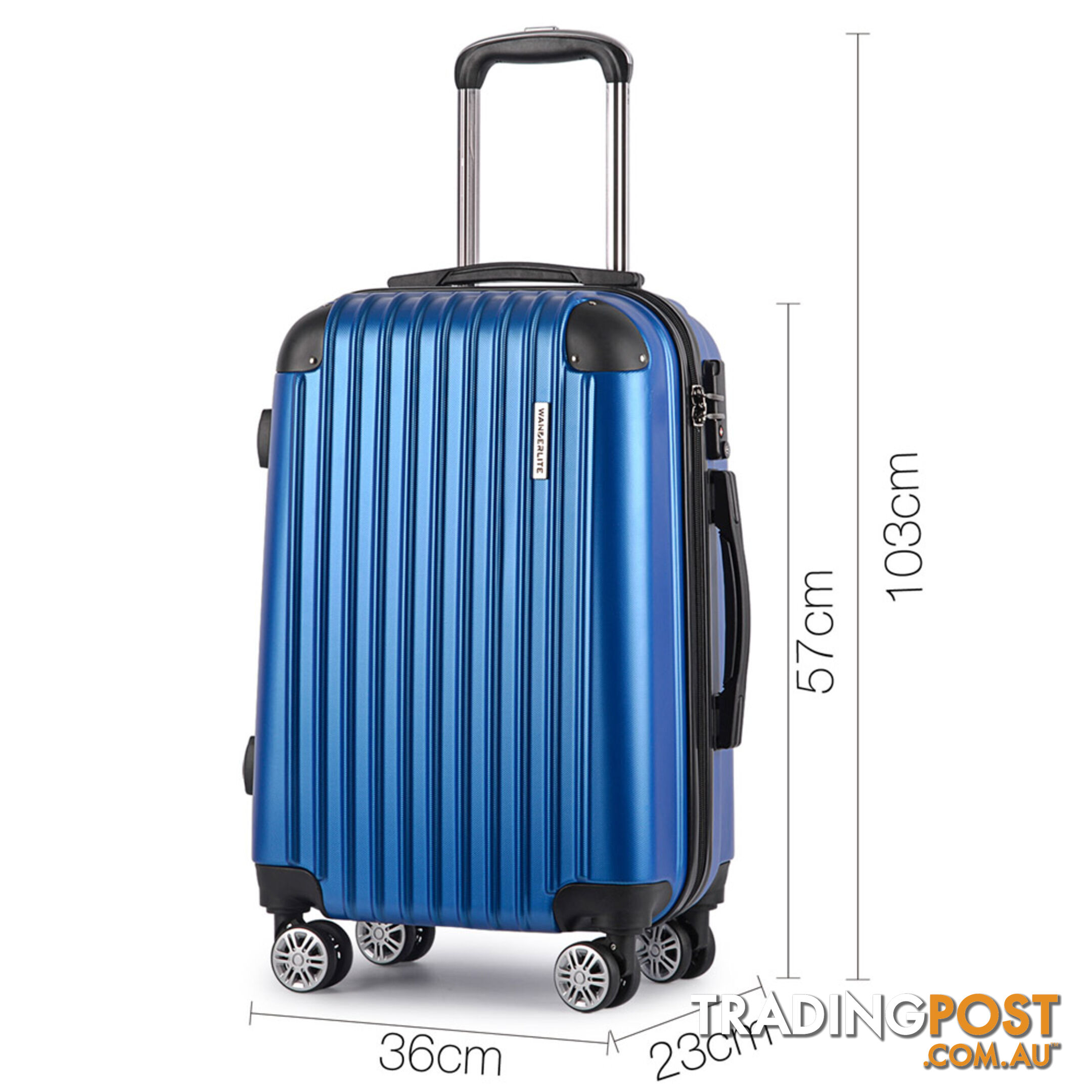 Set of 2 Hard Shell Travel Luggage with TSA Lock - Blue