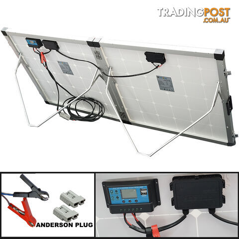 12V 250W Folding Solar Panel Kit Caravan Boat Camping Power Mono Charging Home - photo 3 of 5