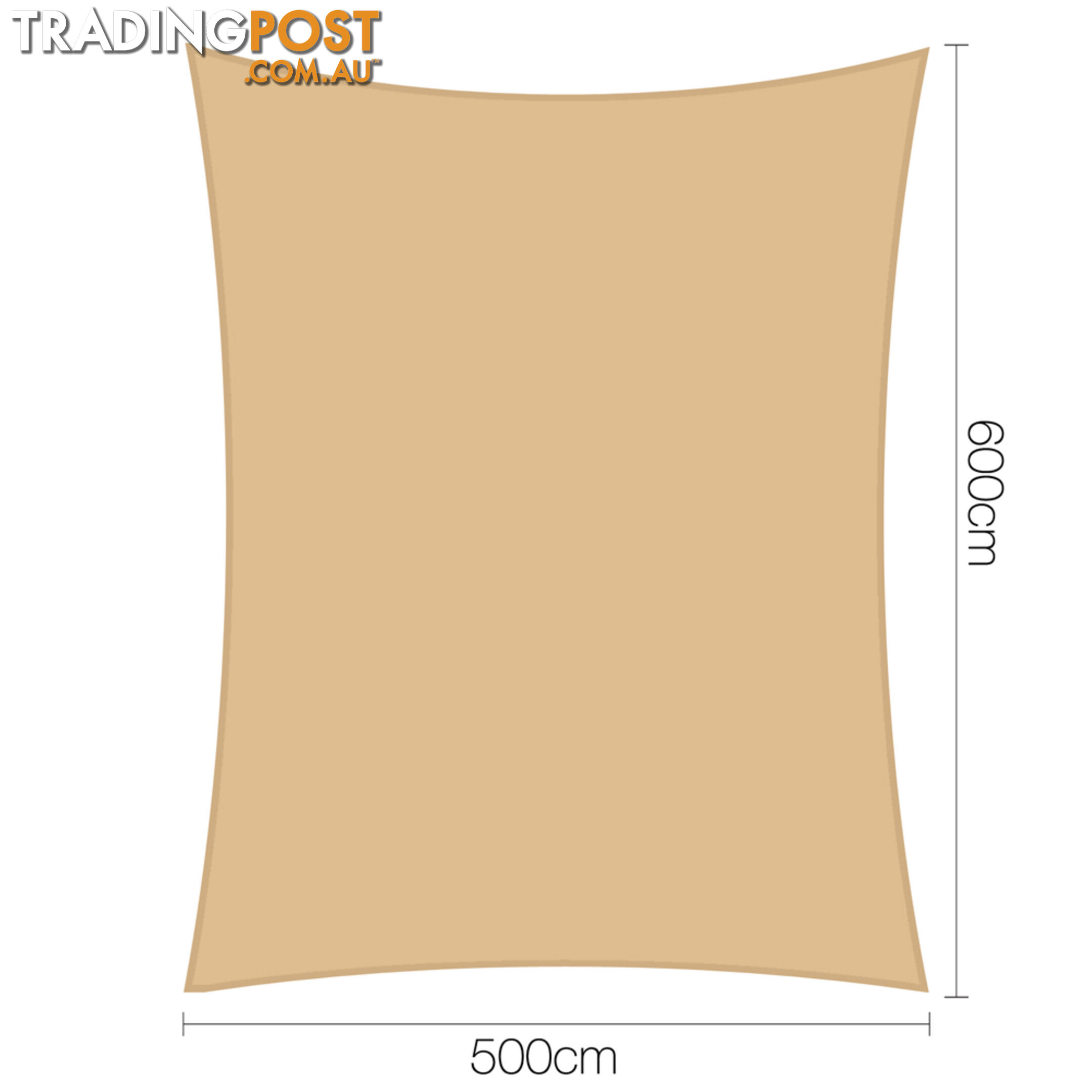 Heavy Duty 185GSM Shade Sail Canopy 5 x 6 M Sand