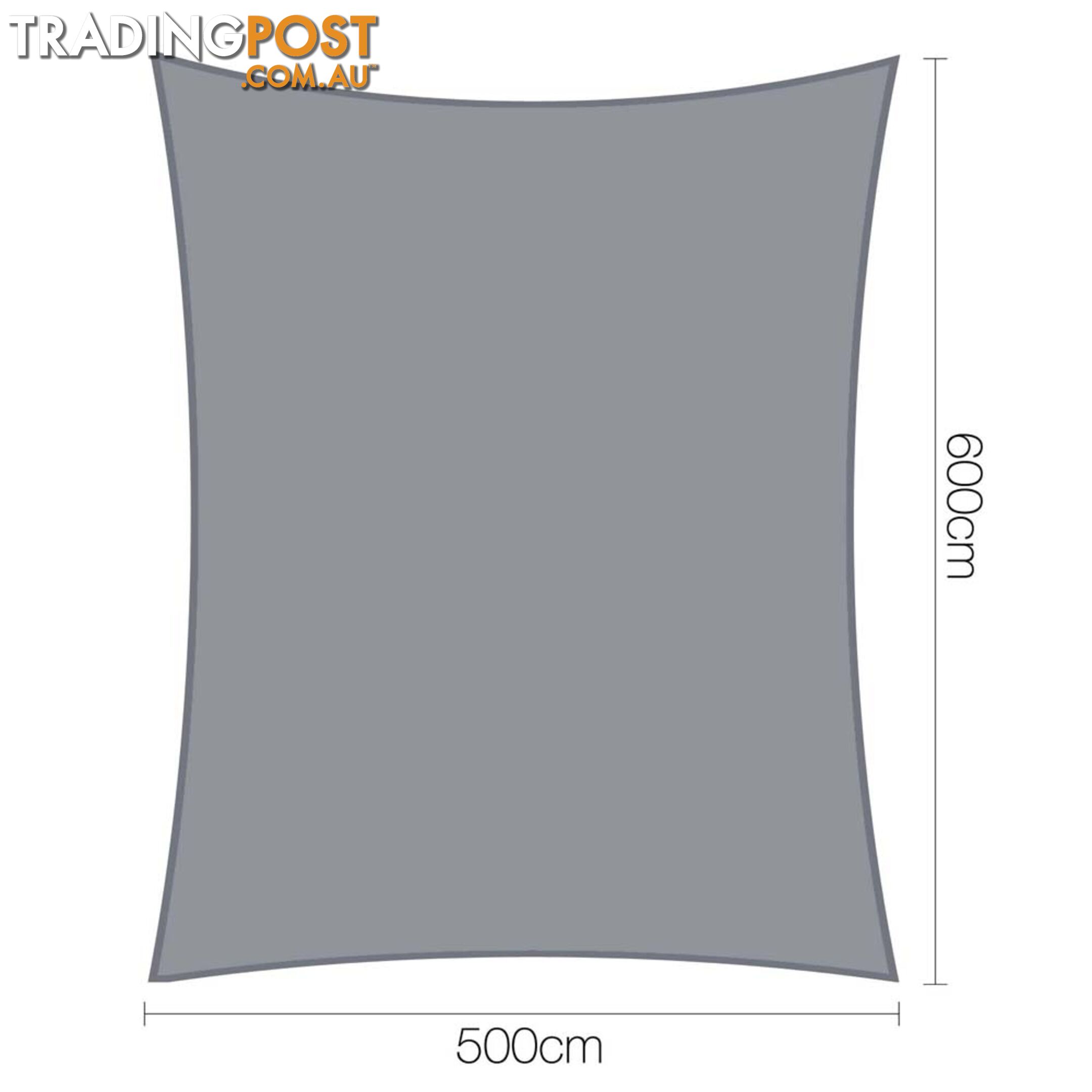 Heavy Duty 280GSM Shade Sail Canopy 5 x 6 M Grey