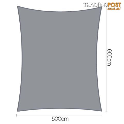 Heavy Duty 280GSM Shade Sail Canopy 5 x 6 M Grey