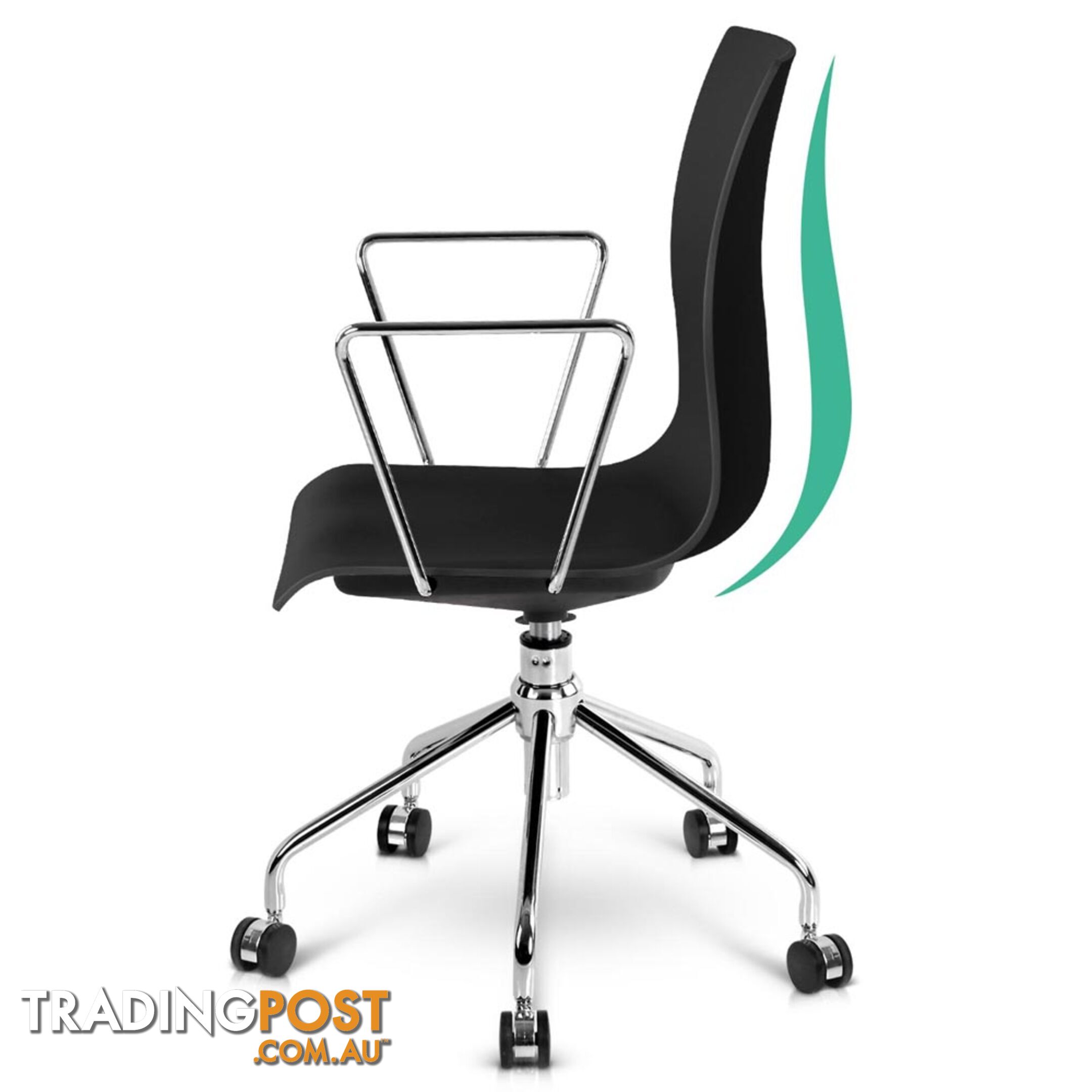 Modern Office Chair with Armrests Black