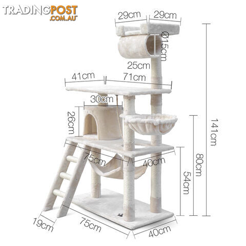 Cat Scratching Post Tree House Condo 141cm Beige - photo 2 of 8