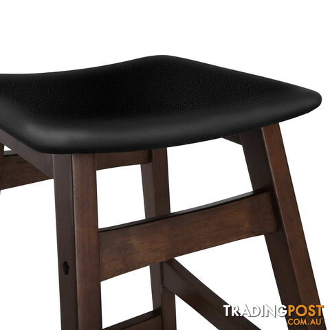 Sert of 2 Rubberwood Bar Stools - Black - photo 5 of 9