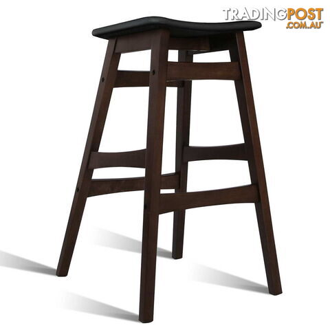 Sert of 2 Rubberwood Bar Stools - Black - photo 3 of 9