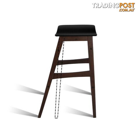 Sert of 2 Rubberwood Bar Stools - Black - photo 4 of 9