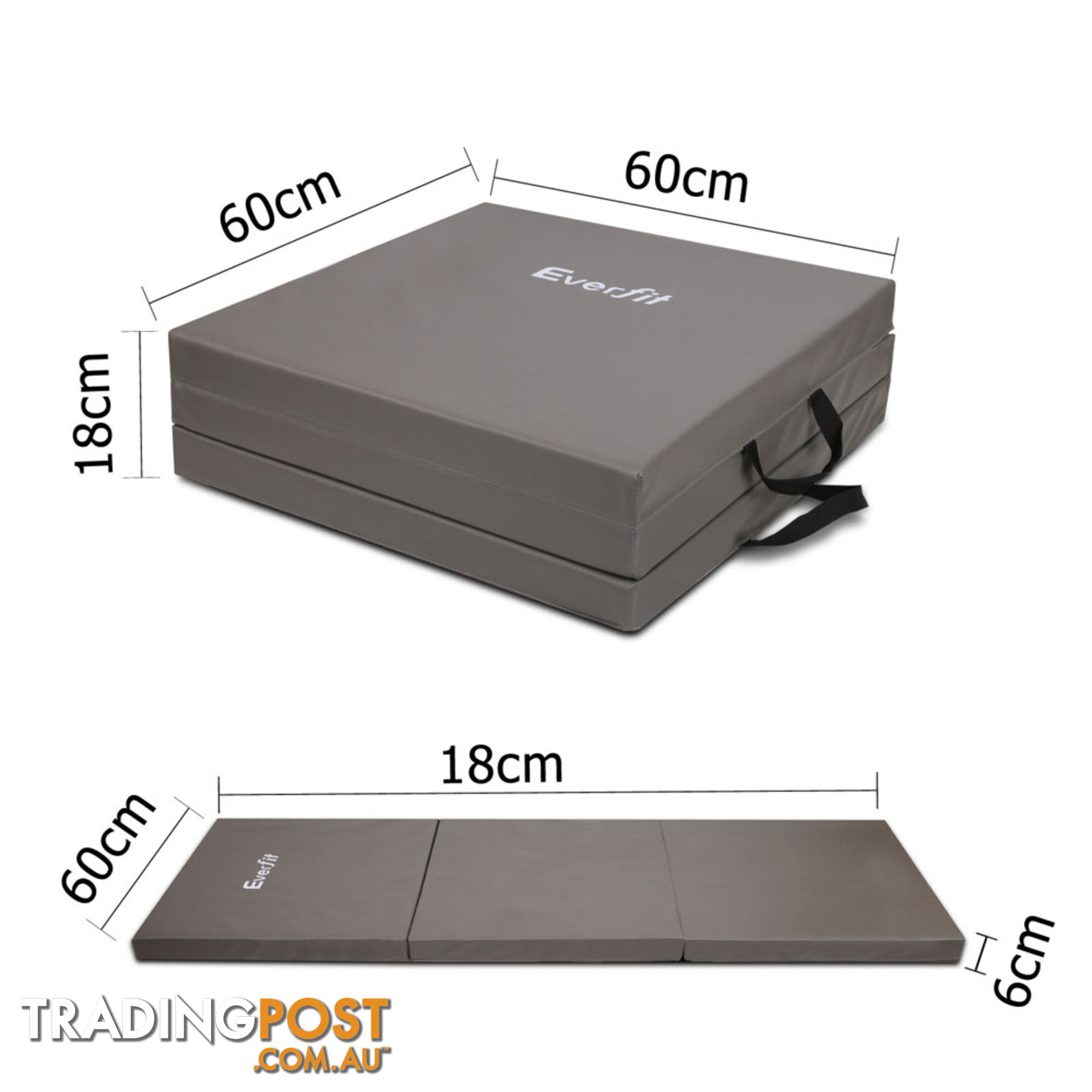 Trifold Exercise Mat Floor Grey