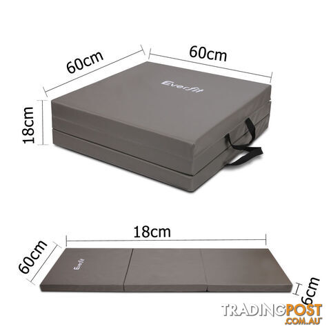 Trifold Exercise Mat Floor Grey