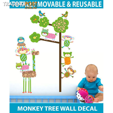 Extra Large Size Funky Monkeys in a Tree Wall Stickers  - Totally movable