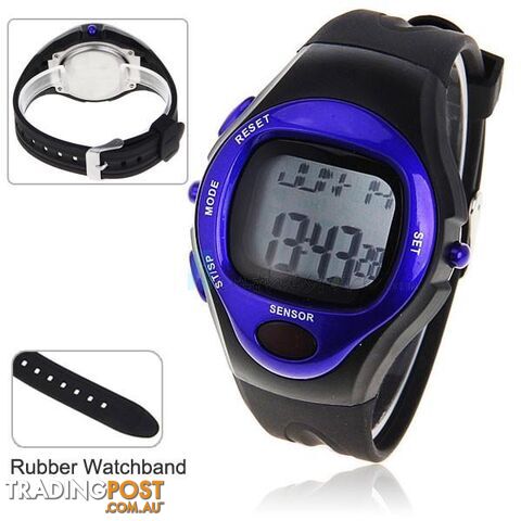 Exercise Pulse Heart Rate Monitor Calorie Counter Sports Watch Silver