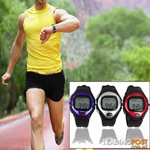 Exercise Pulse Heart Rate Monitor Calorie Counter Sports Watch Silver