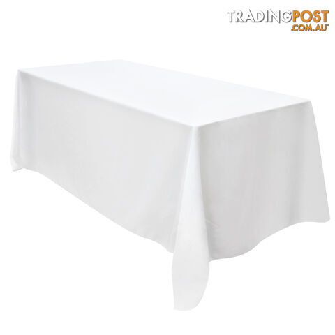 6 Pcs Wedding Table Cloth Rectangle 244cm White