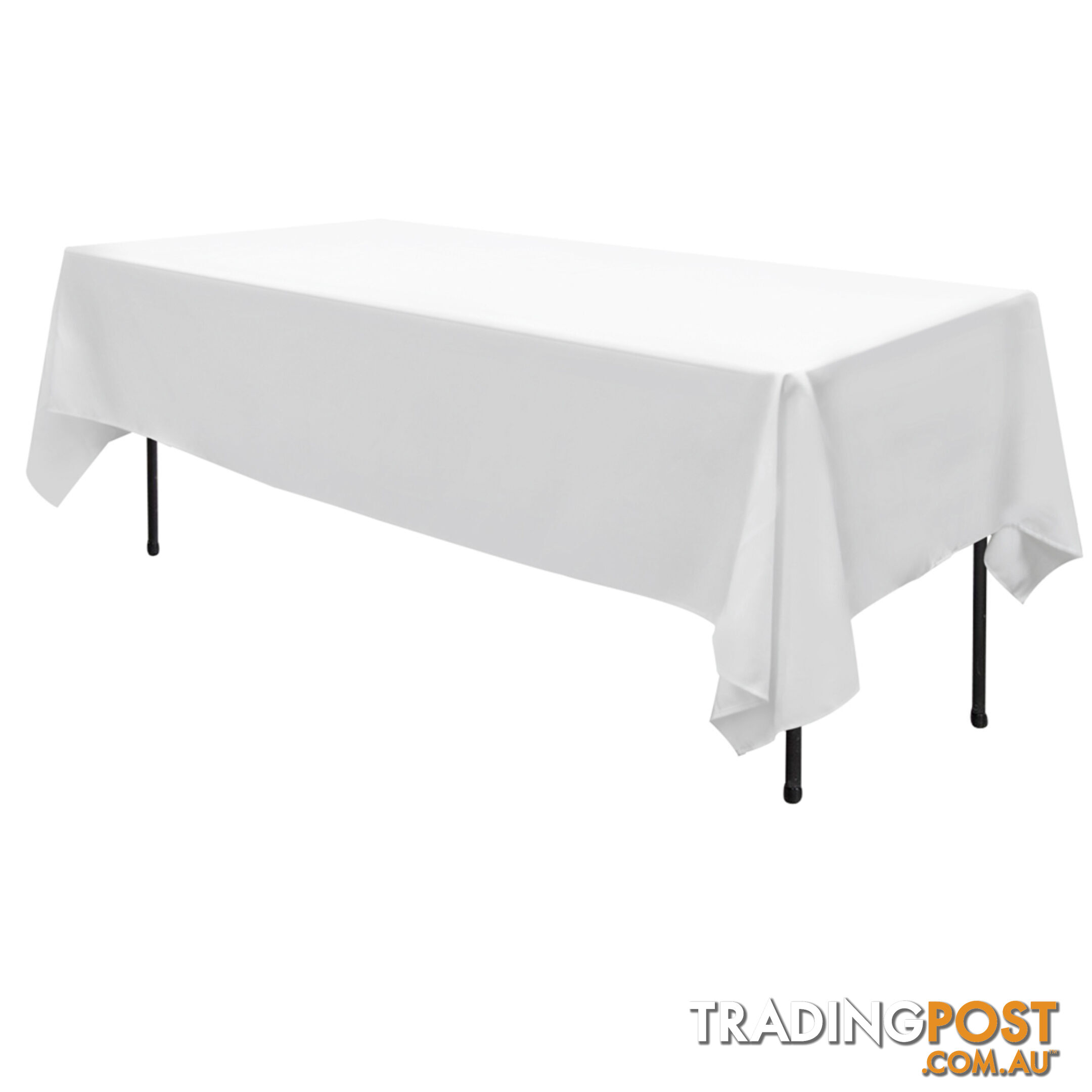 6 Pcs Wedding Table Cloth Rectangle 244cm White