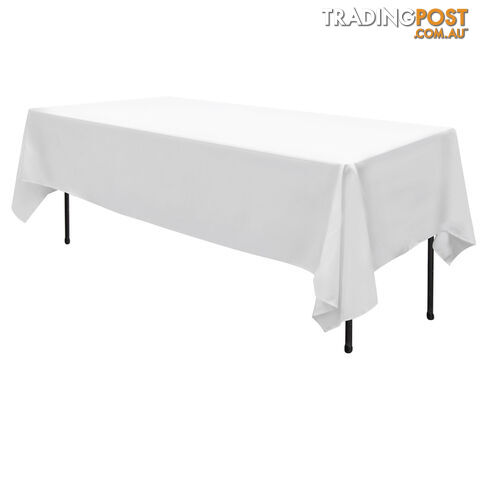 6 Pcs Wedding Table Cloth Rectangle 244cm White