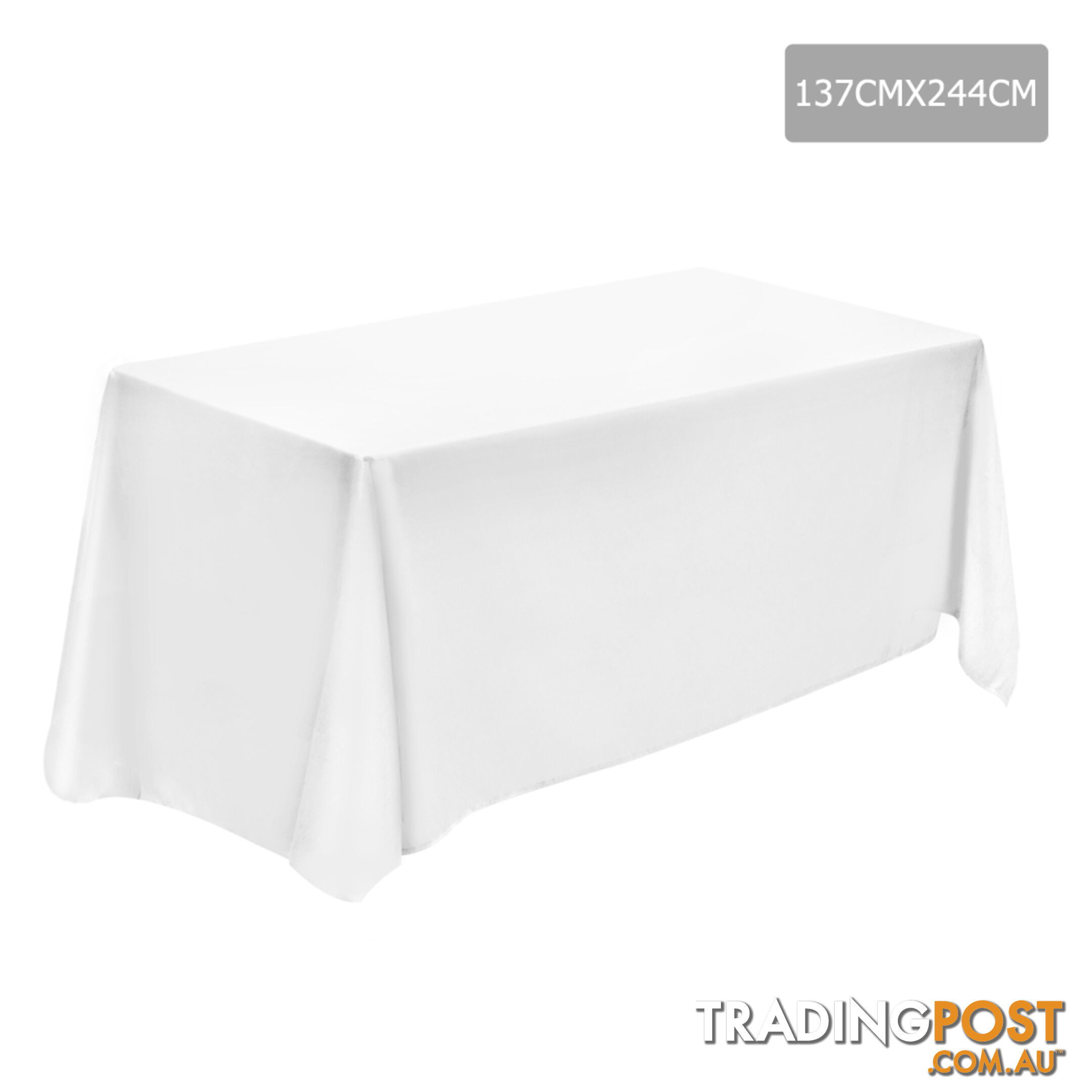 6 Pcs Wedding Table Cloth Rectangle 244cm White