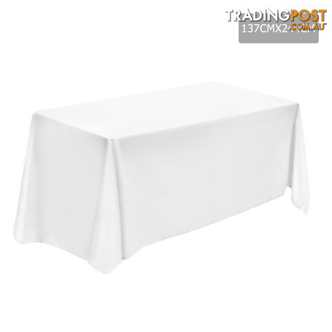 6 Pcs Wedding Table Cloth Rectangle 244cm White