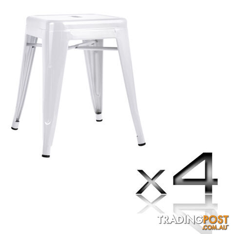 Set of 4 Replica Tolix Kitchen Bar Stool 46cm White