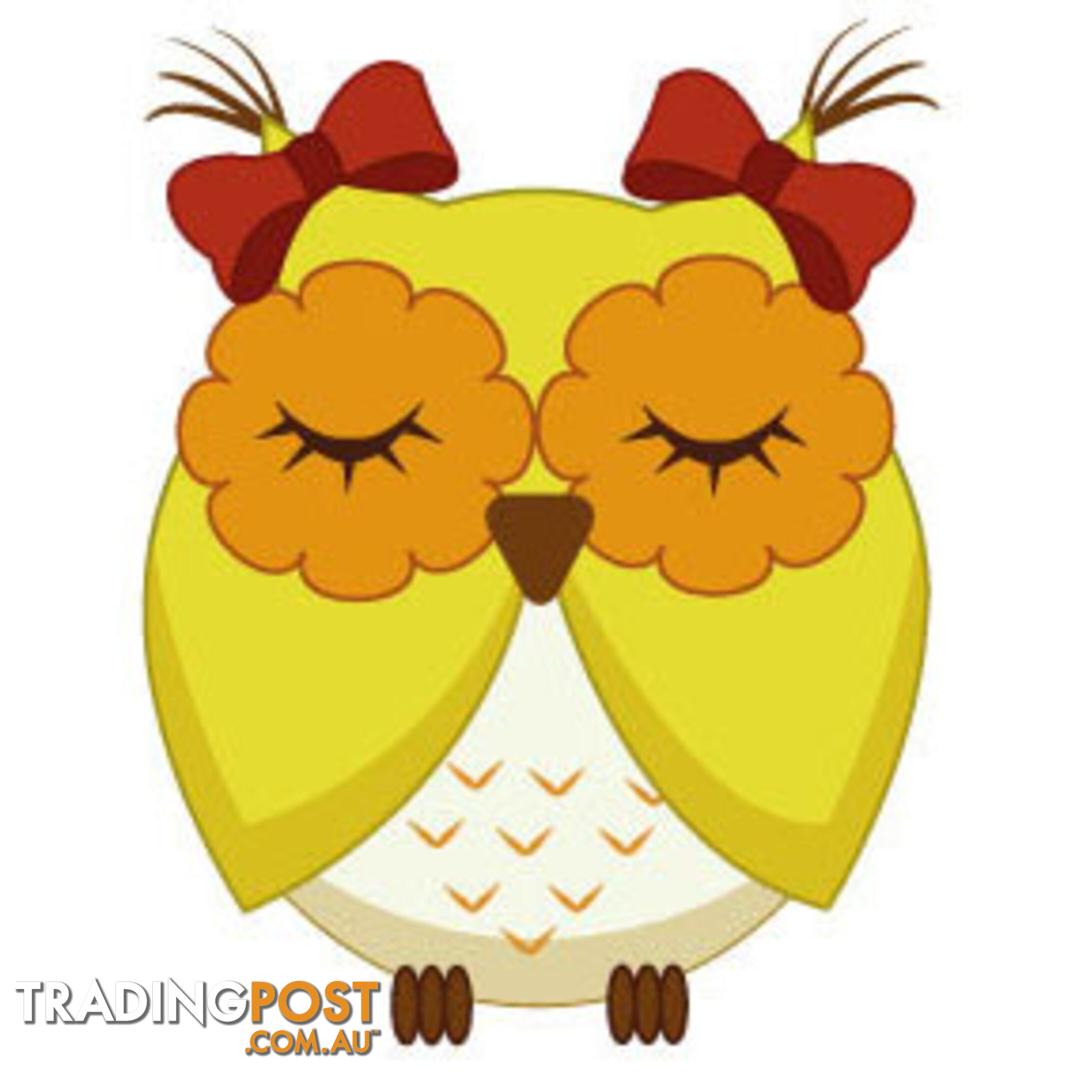 10 X Cute yellow owl Wall Sticker - Totally Movable