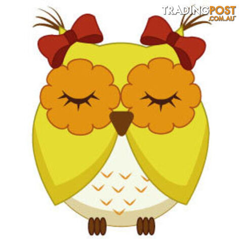 10 X Cute yellow owl Wall Sticker - Totally Movable