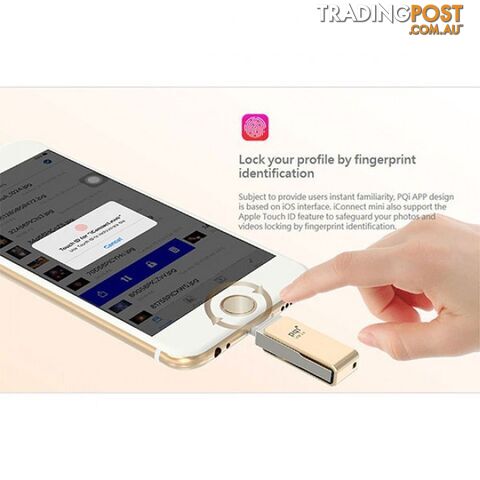 PQI iConnect Mini 6I04-032GR2001 Gold [Apple MFi] 32 GB Mobile Flash Drive w/ Lightning Connector for iPhones iPads Mac & PC USB 3.0 (6I04-032GR2001)