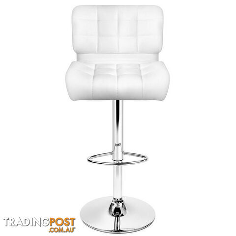 Set of 2 Leather Bar Stools - White - photo 3 of 10