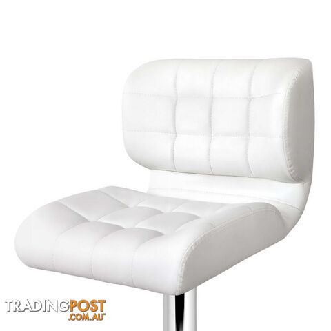 Set of 2 Leather Bar Stools - White - photo 5 of 10
