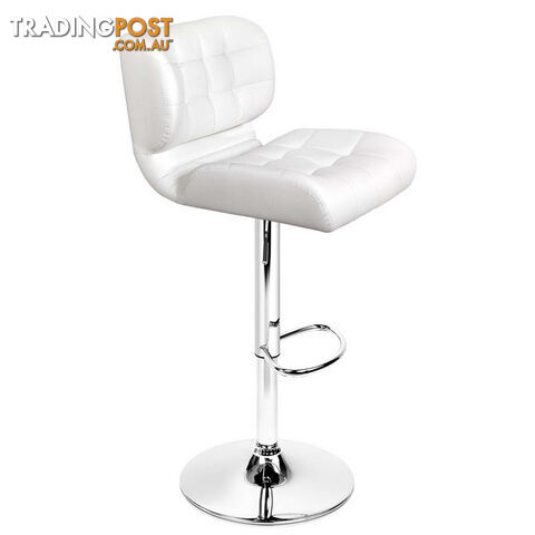 Set of 2 Leather Bar Stools - White - photo 4 of 10