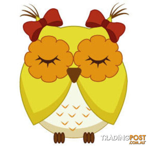 Cute yellow owl Wall Sticker - Totally Movable