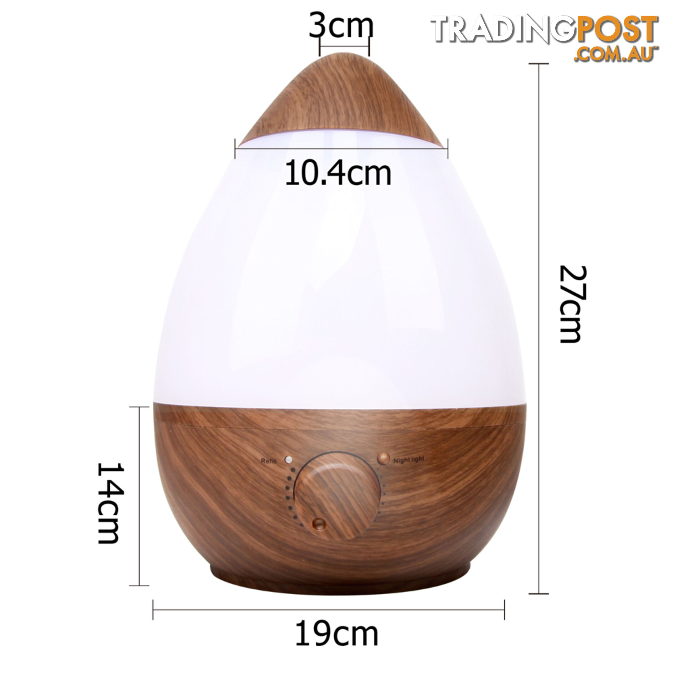 Ultrasonic Cool Mist Air Humidifier 2.3L Dark Wood