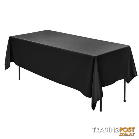 6 Pcs Wedding Table Cloth Rectangle 259cm Black