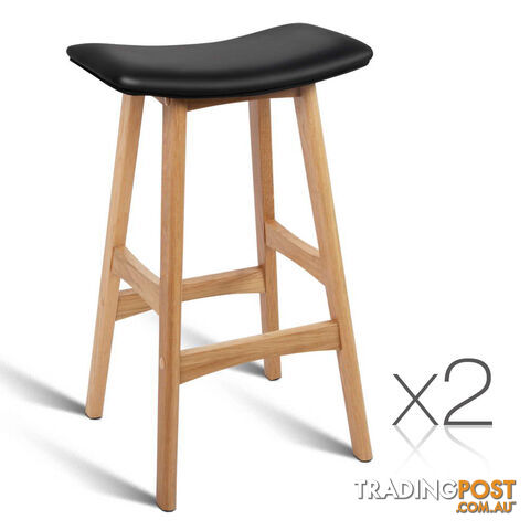 Set of 2 High Seat Barstools Black
